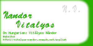 nandor vitalyos business card